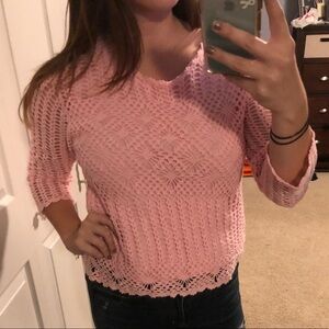 CROFT & BORROW Large Petite pink laced top 🌸🌸